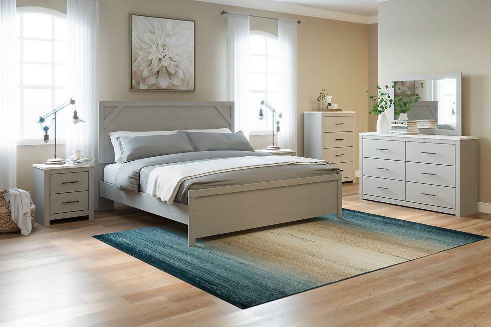 Thumbnail: Cottonburg Light White/Grey Full Panel Bed