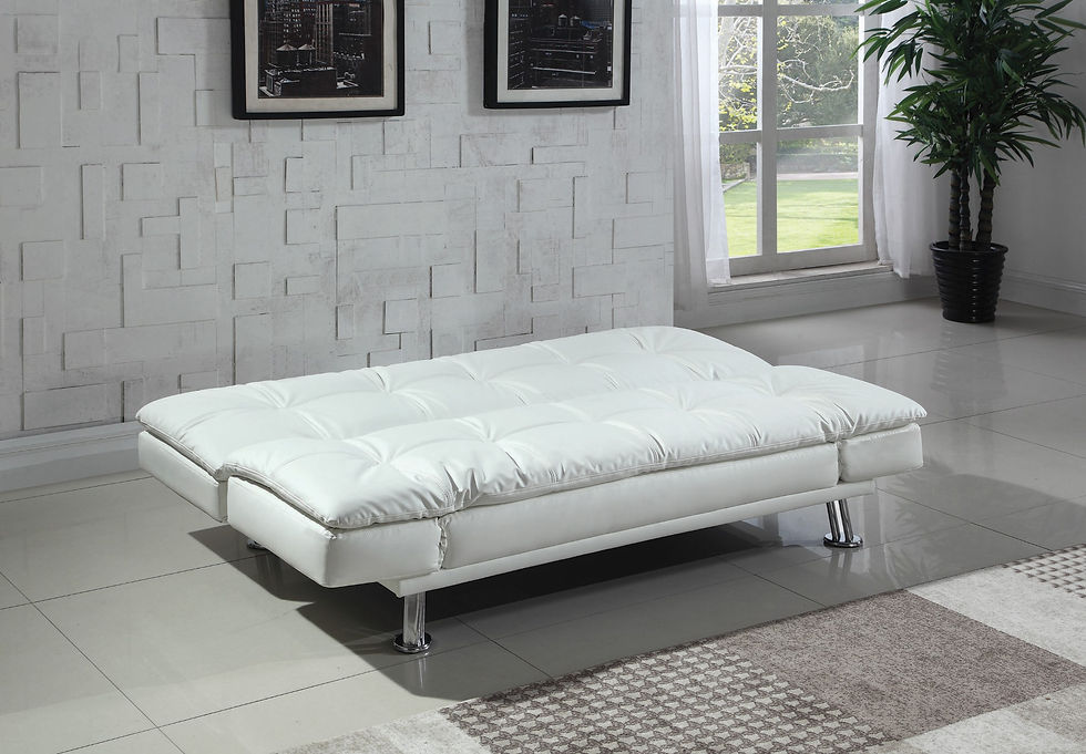 Thumbnail: Dilleston White Tufted Back Upholstered Sofa Bed