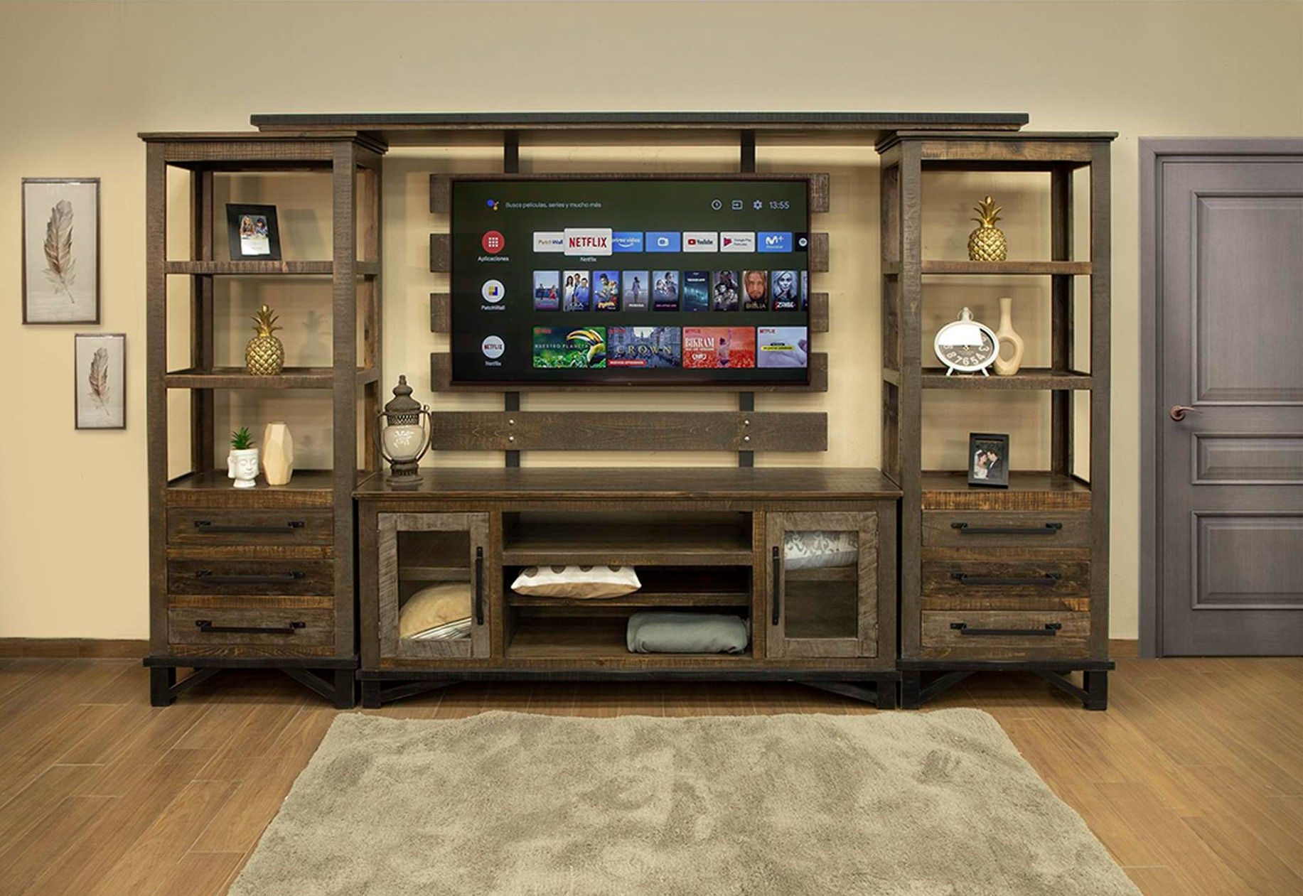 Loft Brown Two-Tone Gray/Brown Entertainment Center