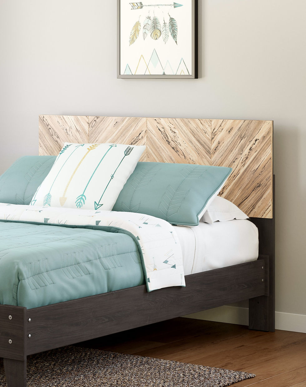 Piperton Two-Tone Panel Headboard