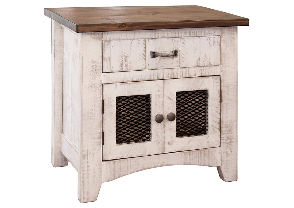 Pueblo Antiqued White Nightstand