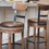 Thumbnail: Pinnadel Light Brown Upholstered Swivel Barstool