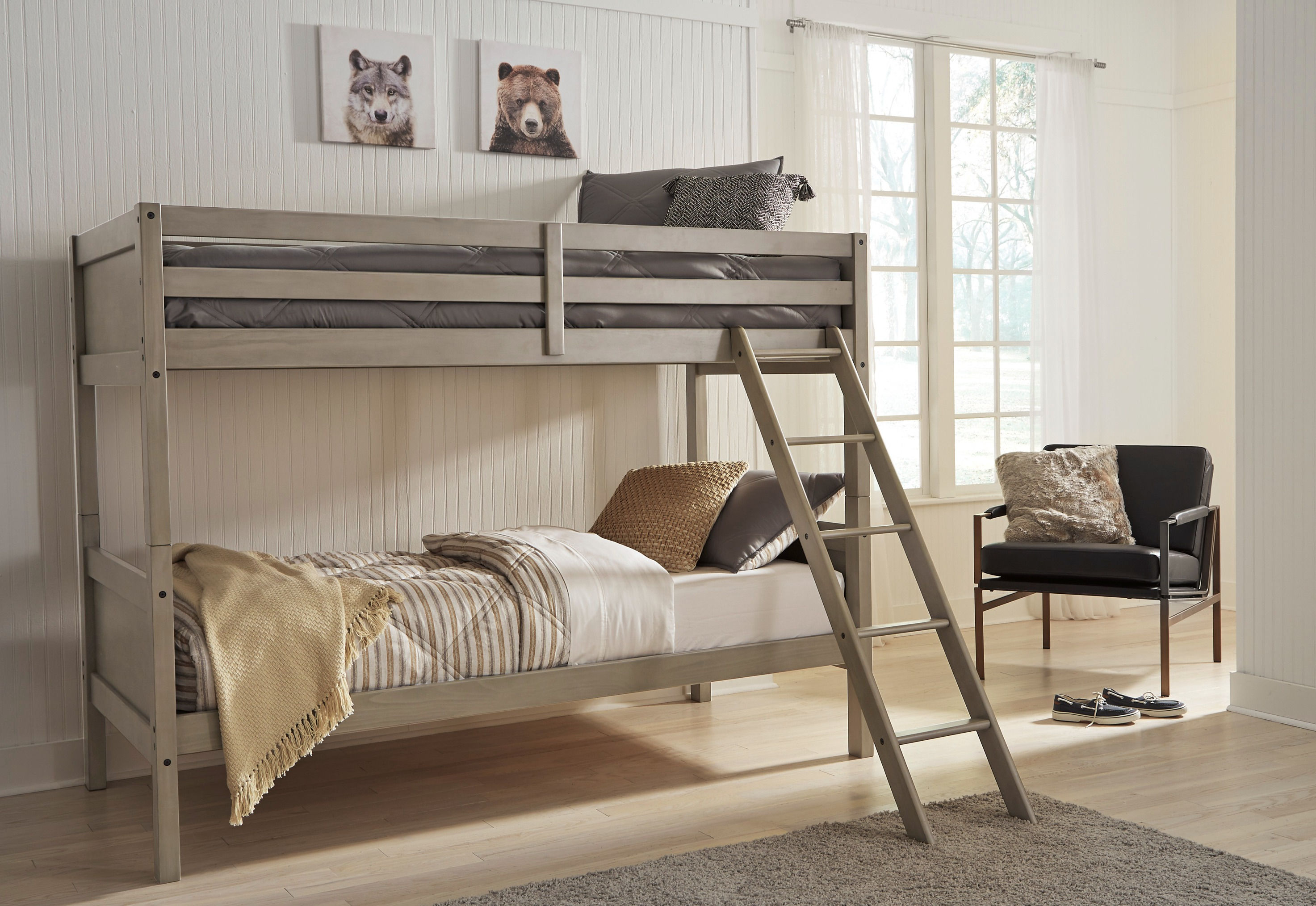 Lettner Light Gray Twin/Twin Bunk Bed