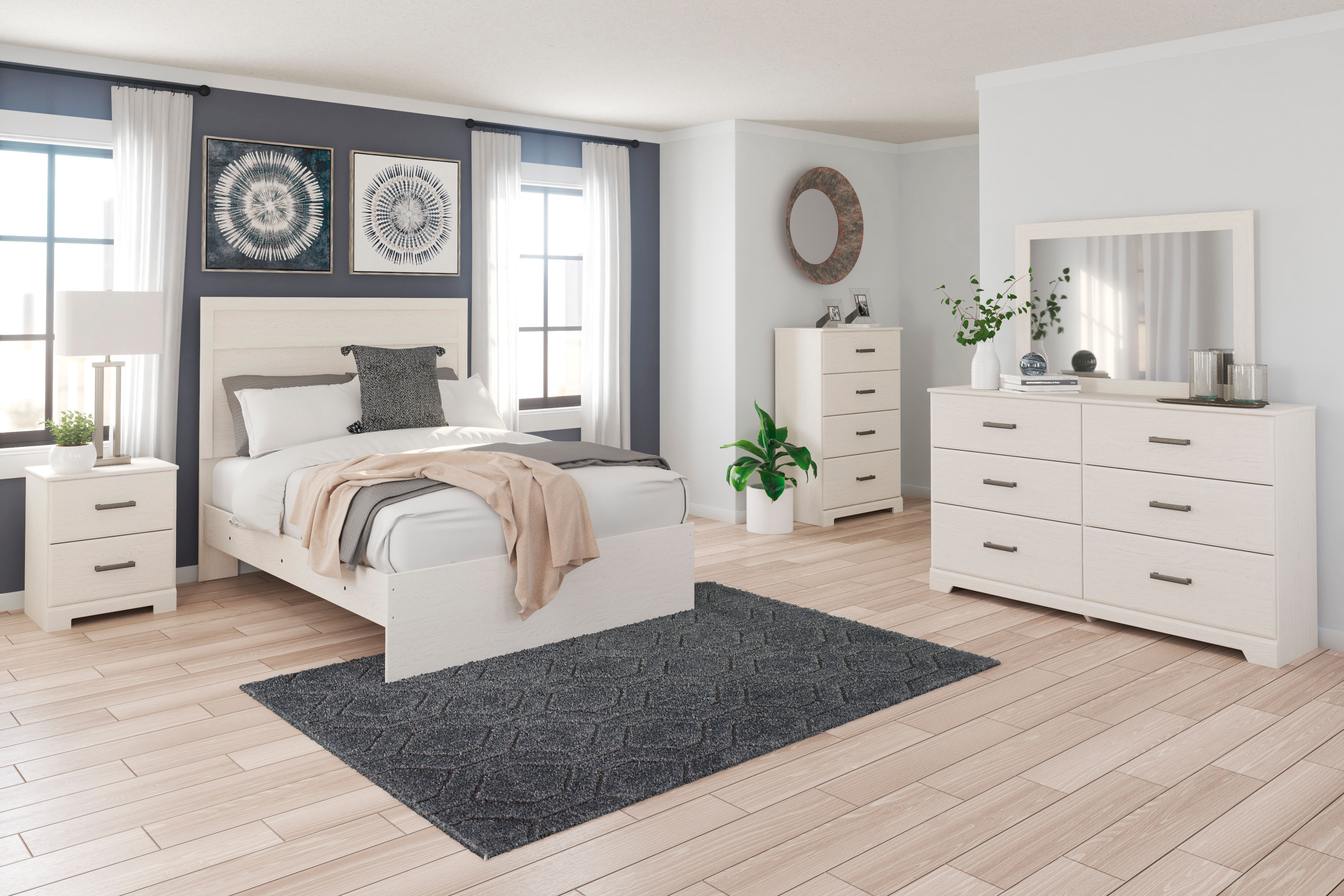 Stelsie White Youth Panel Bedroom Set