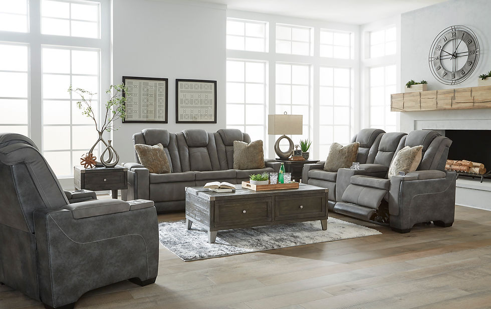 Thumbnail: Next-Gen DuraPella Slate Power Reclining Loveseat with Console