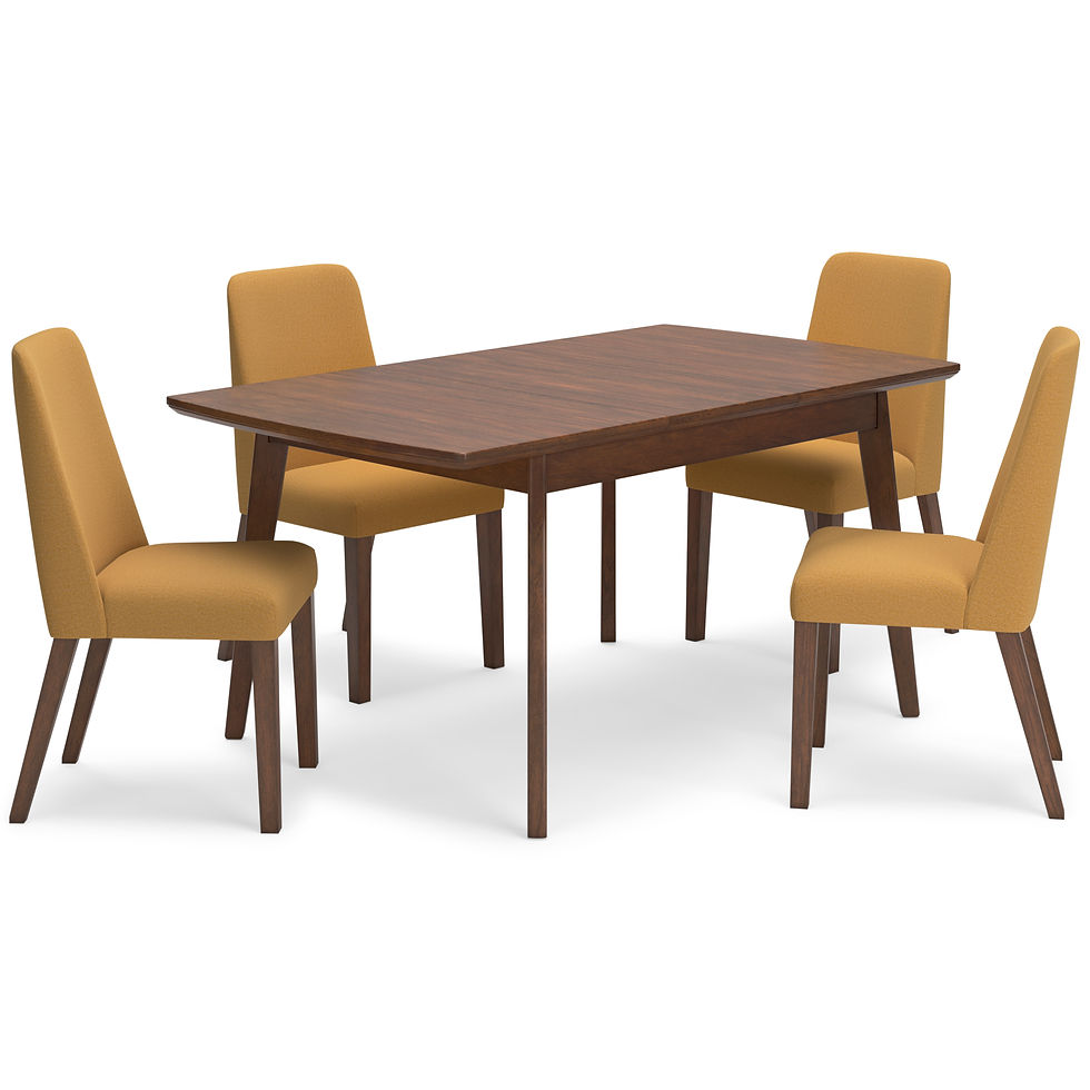 Thumbnail: Lyncott 5-PC Yellow/Brown Dining Extension Set