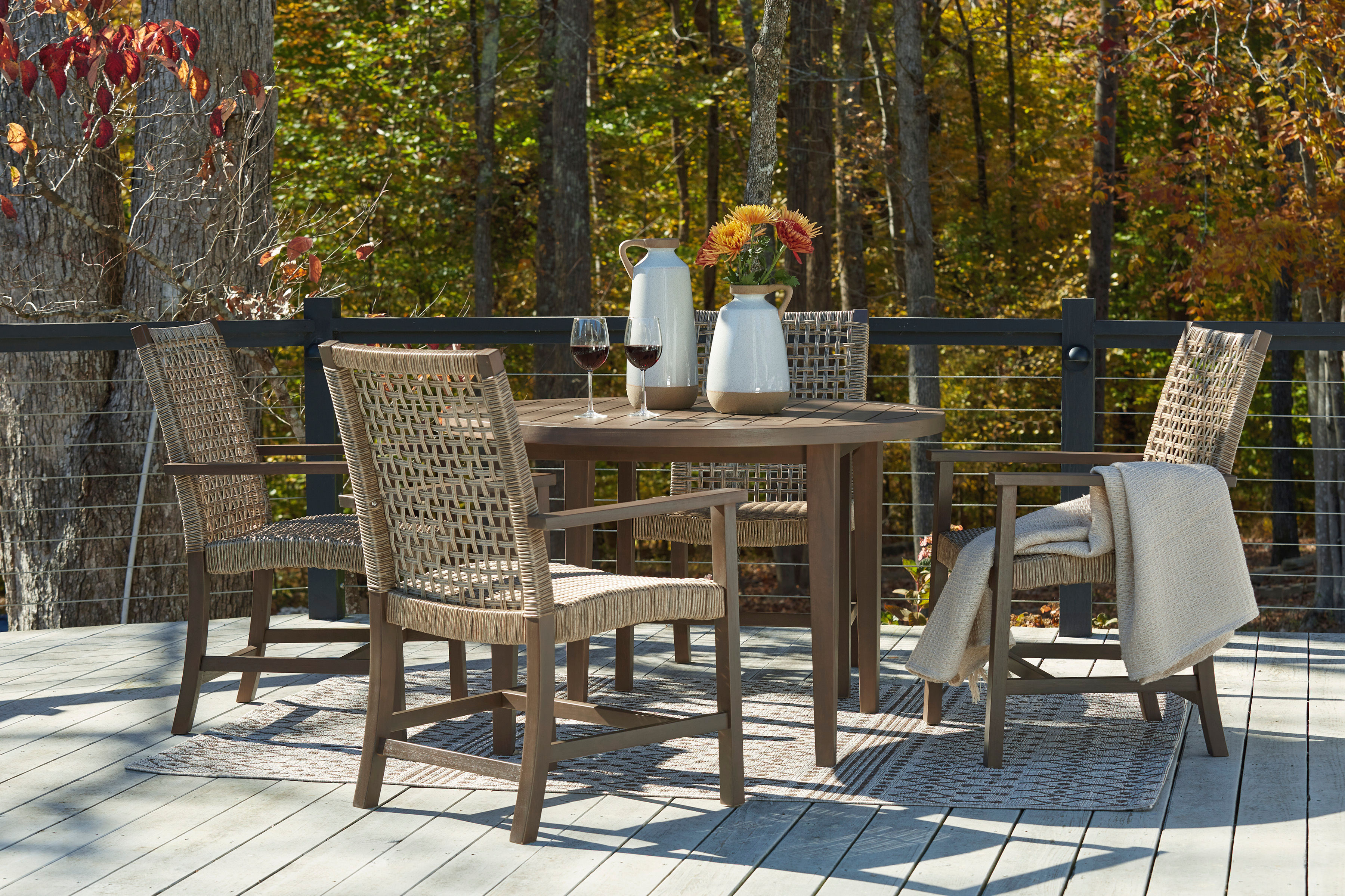 Germalia Brown Outdoor 5-PC Dining Set