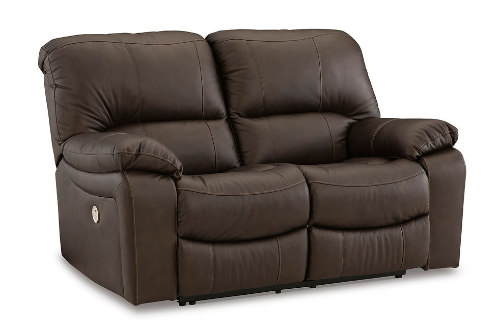 Thumbnail: Leesworth Dark Brown Power Reclining Loveseat