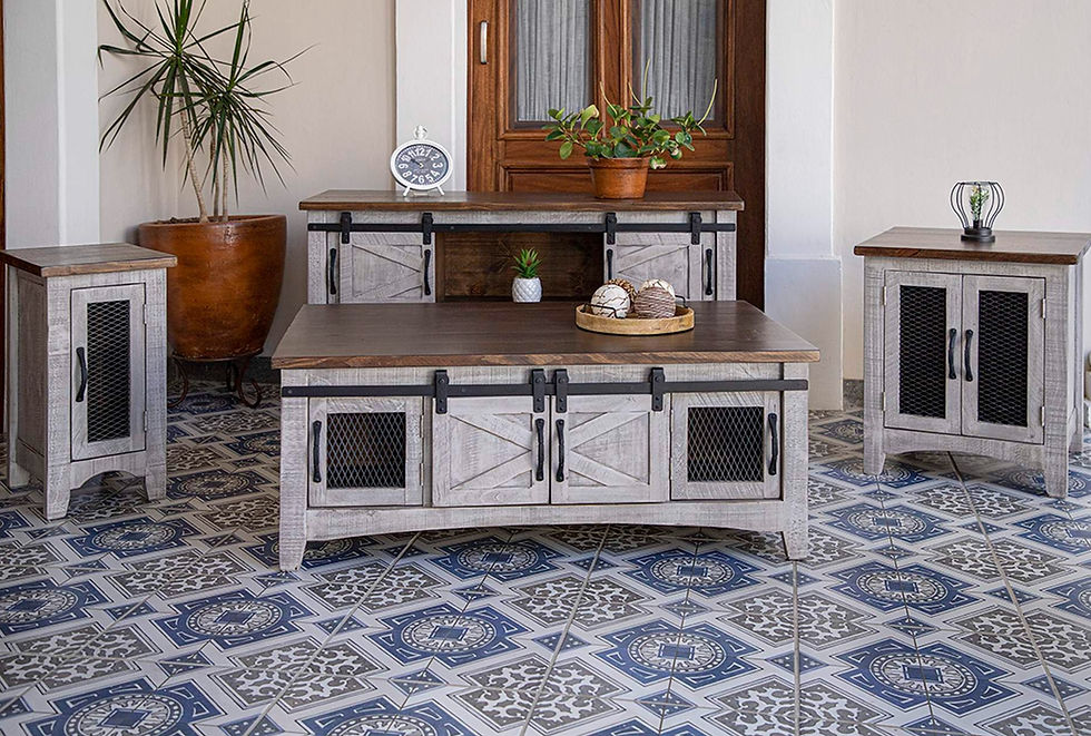 Thumbnail: Pueblo Light Gray/Brown Chairside Table