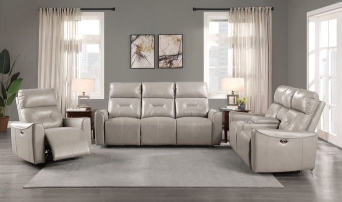 Thumbnail: Burwell Beige Power Recliner w/ USB Port