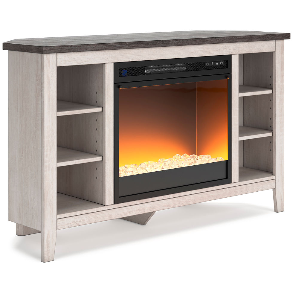 Thumbnail: Dorrinson Two-Tone Corner TV Stand