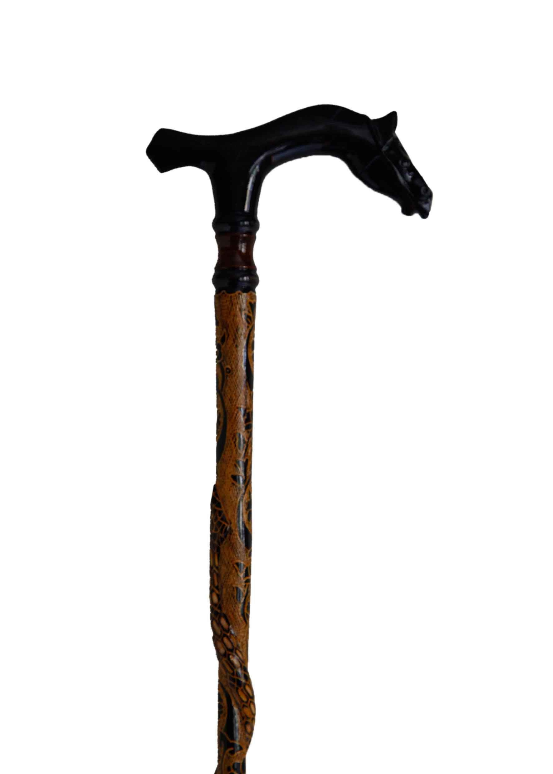 walking stick with horse head
