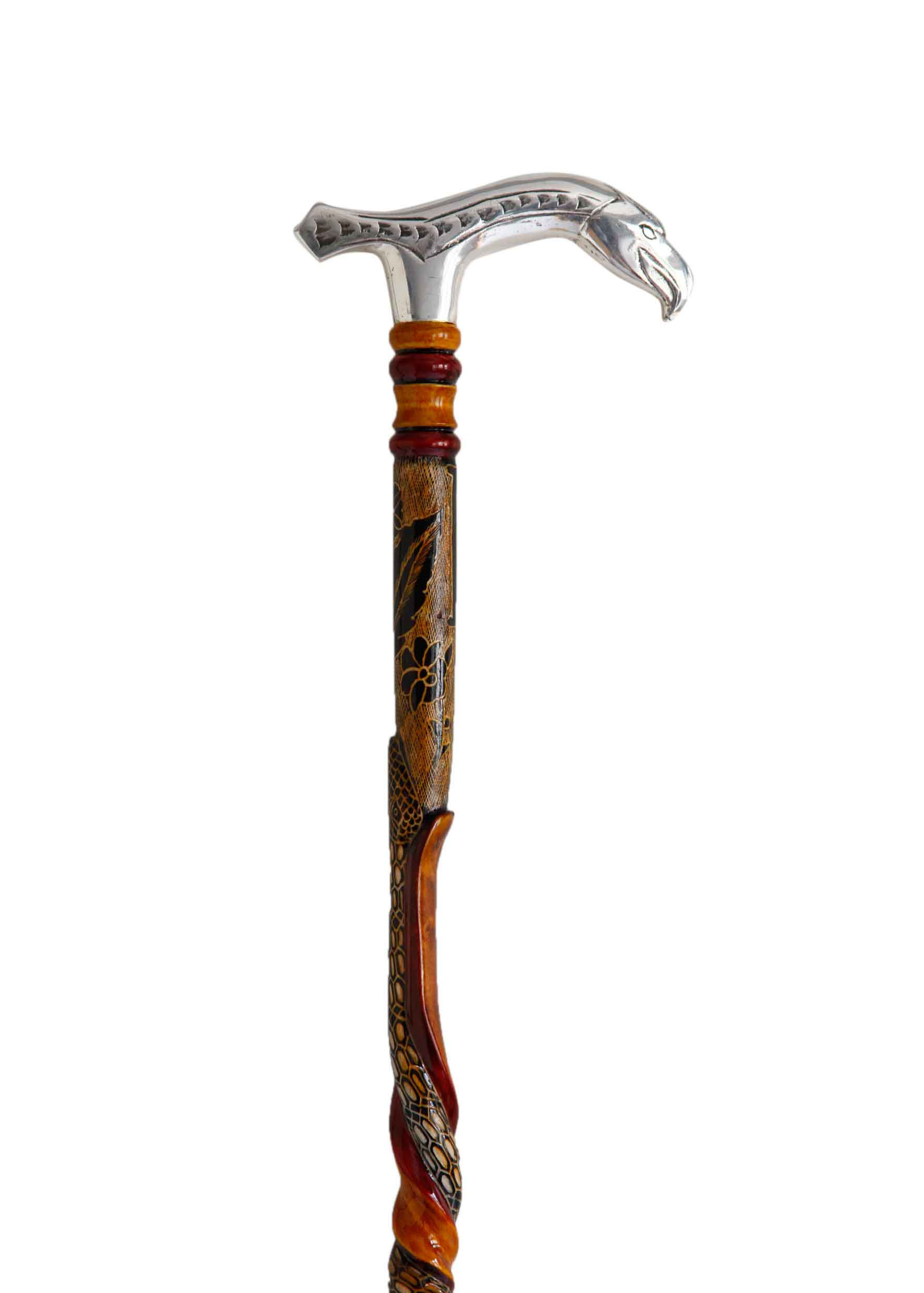 walking stick with silver eagle head
