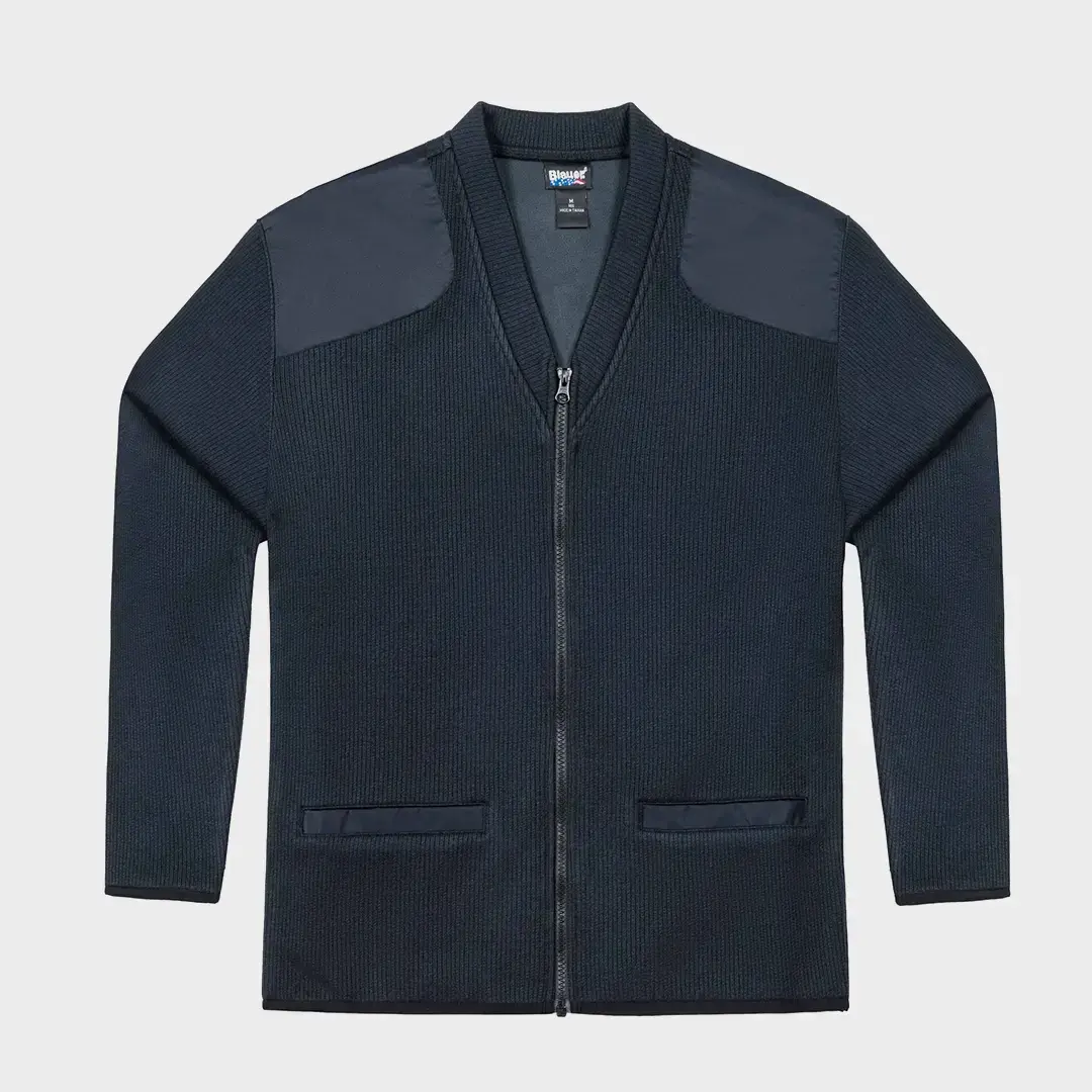 Suéter con forro afelpado y cierre frontal