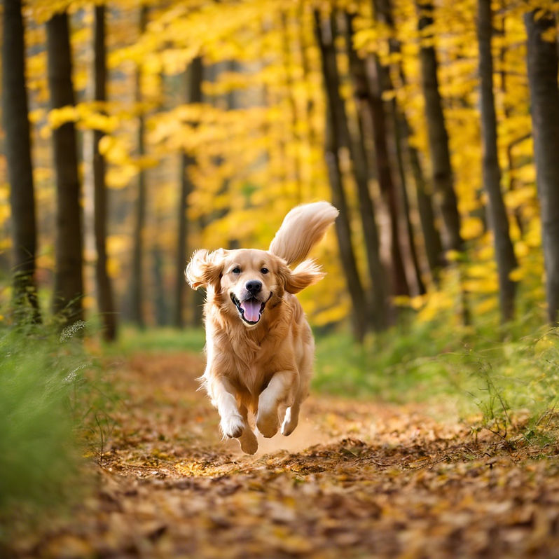 Golden Retriever running in woods.jpg