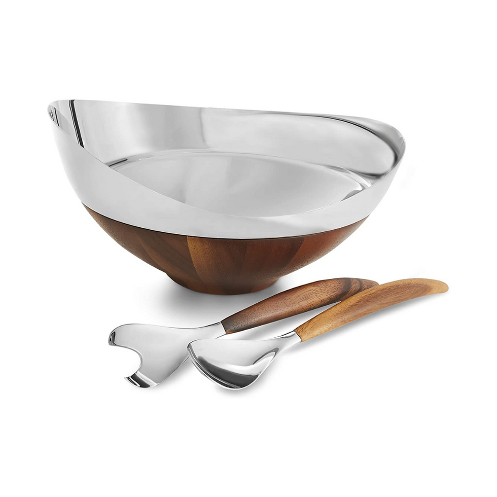 Nambé Pulse Salad Bowl with Servers