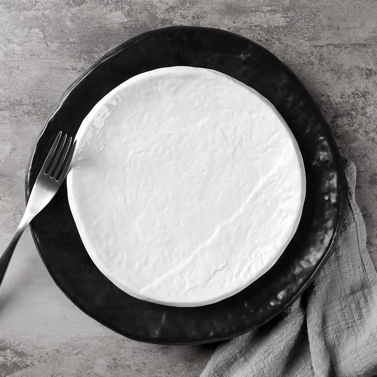 White Flat Stone Plates - 3 Sizes