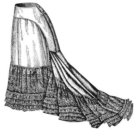 crinolina  1877 trained petticoat