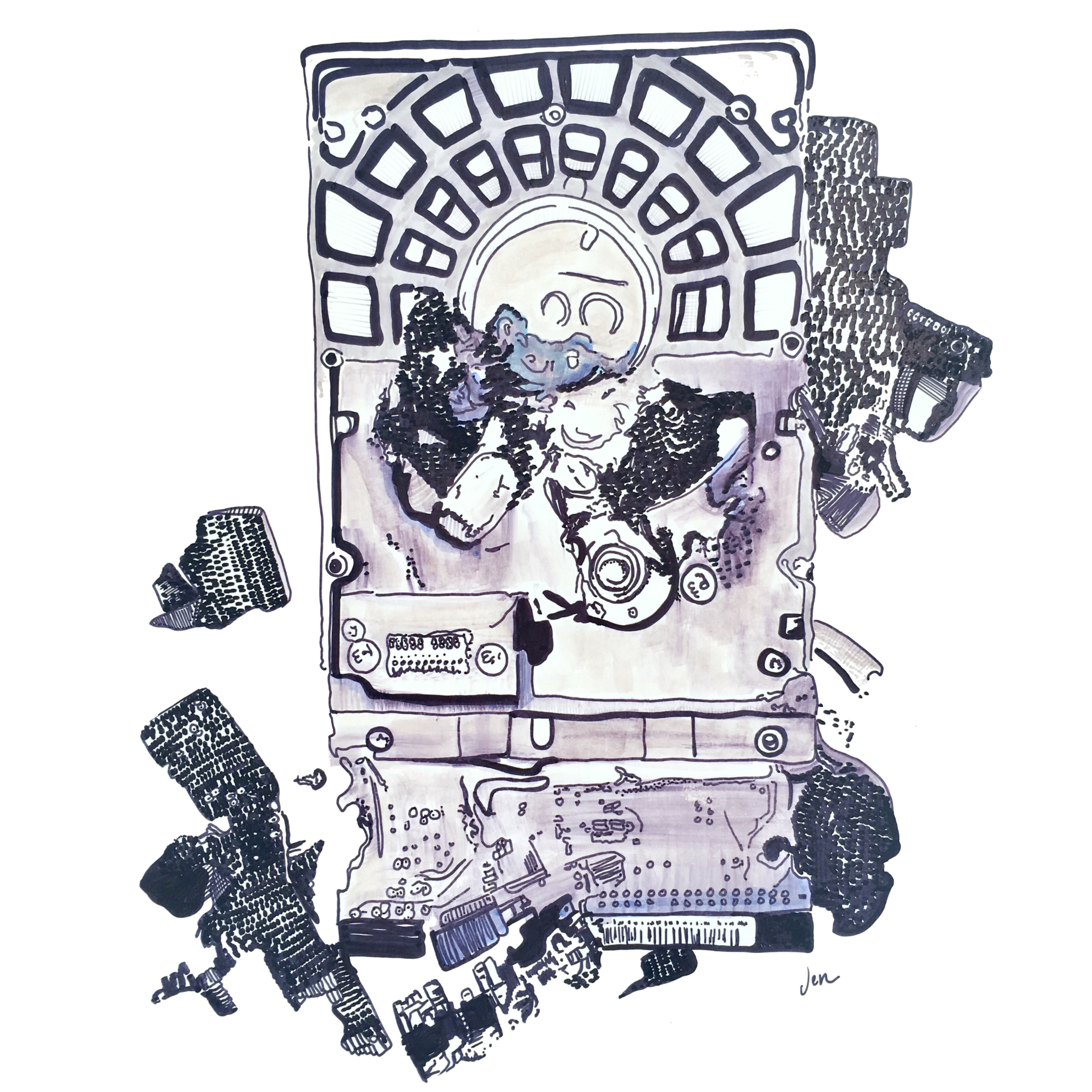 Smashed Motherboard