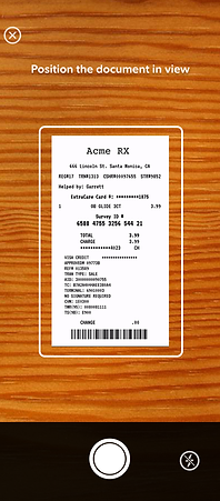 Fidelity Health app add a receipt flow