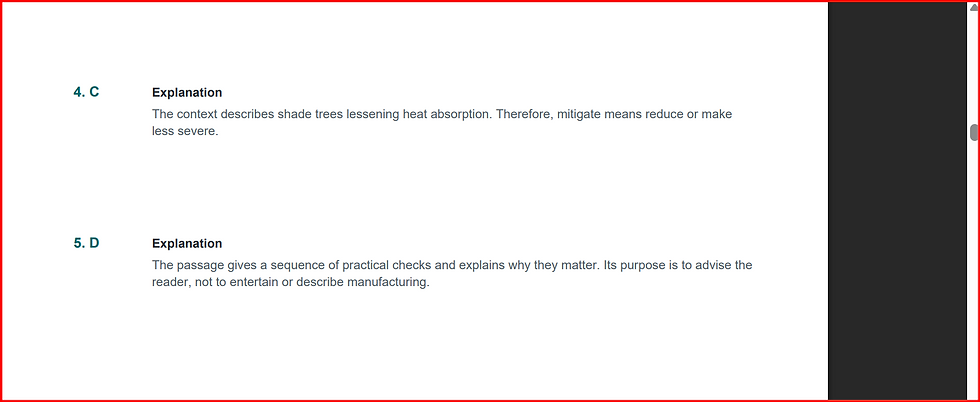 free example of GED pretest explanations