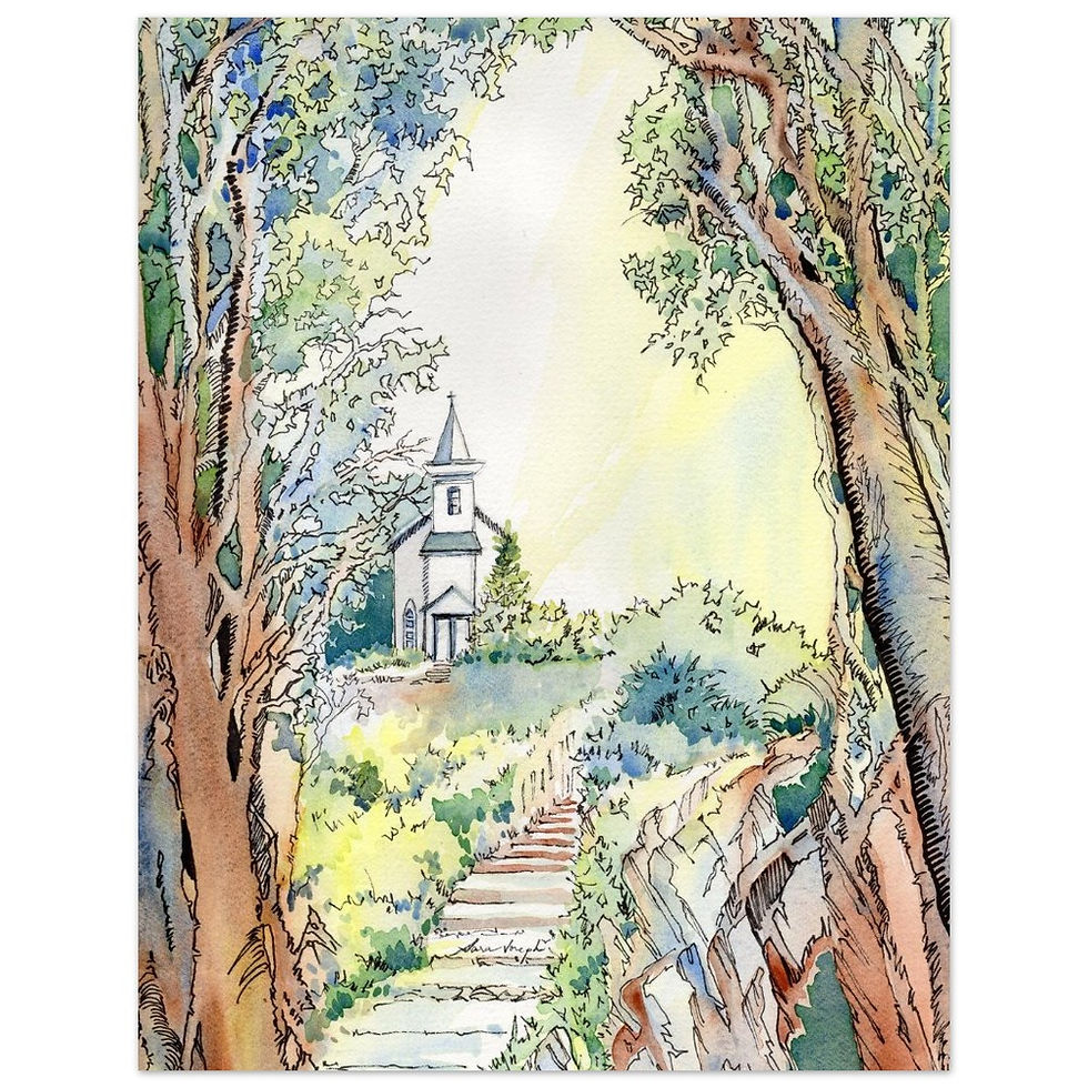 Thumbnail: Old Country Church, Premium Semi-Glossy Paper Poster