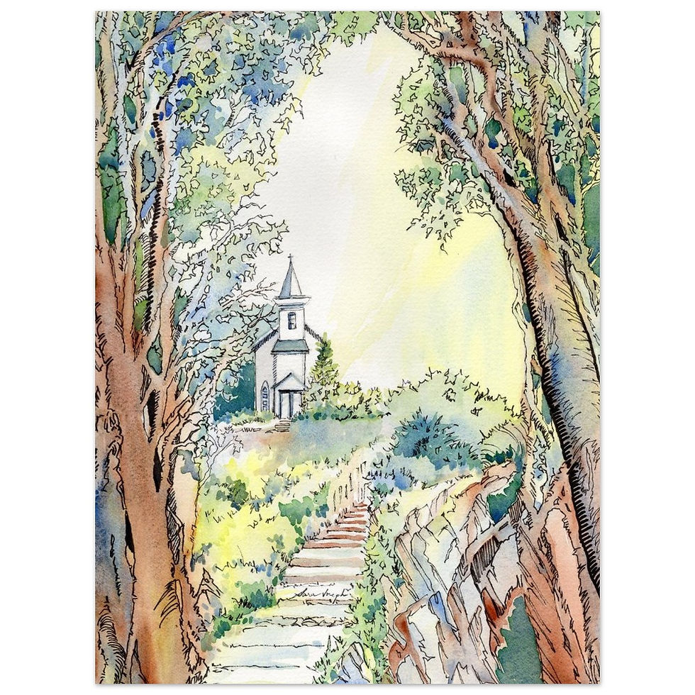Thumbnail: Old Country Church, Premium Semi-Glossy Paper Poster