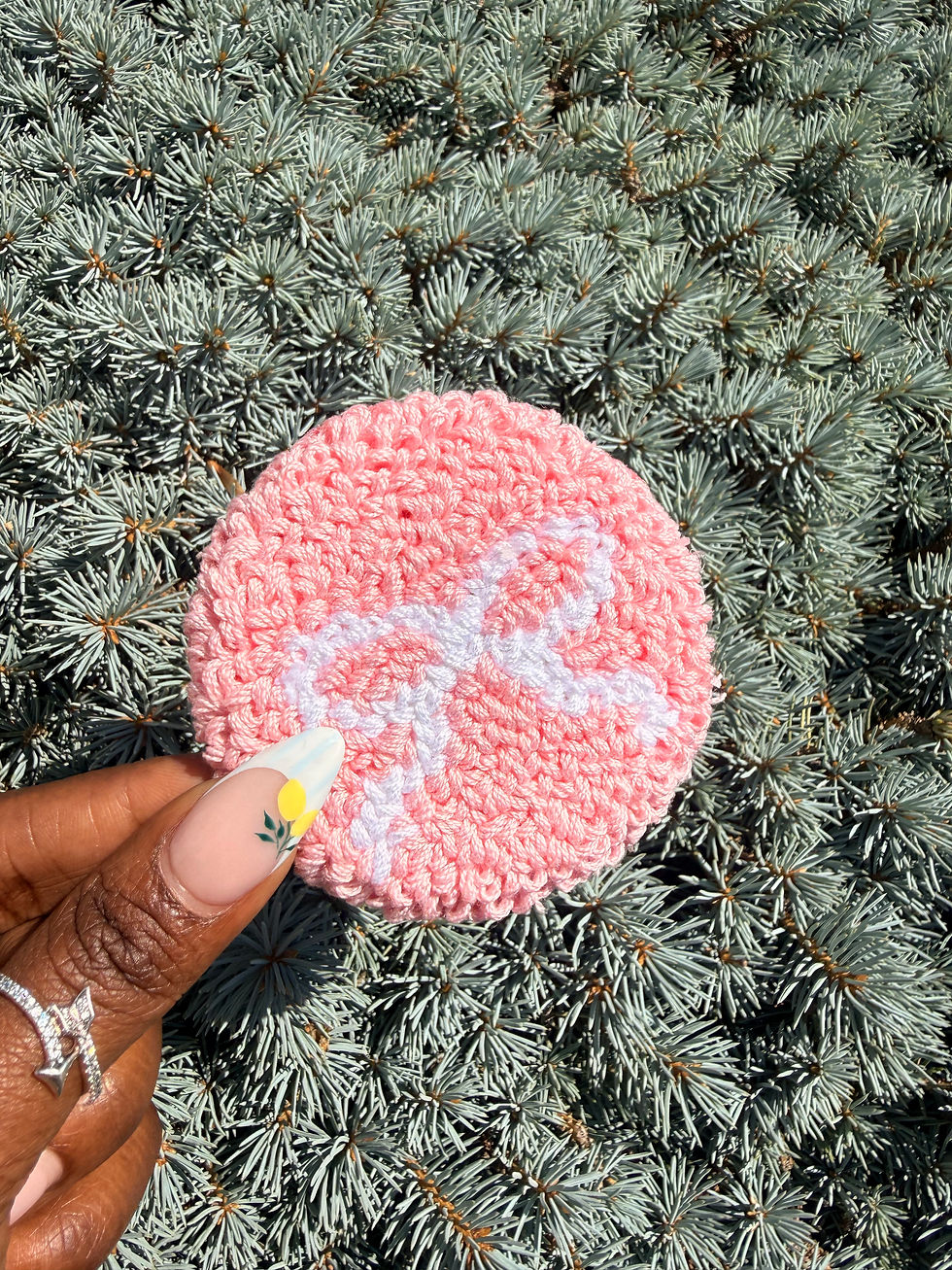 Thumbnail: Mug Rug Mini Coaster -  Bows (Handmade) 