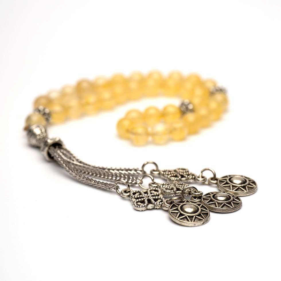 Thumbnail: Citrine Natural Stone crystal bead Mini Misbaha Prayer Beads