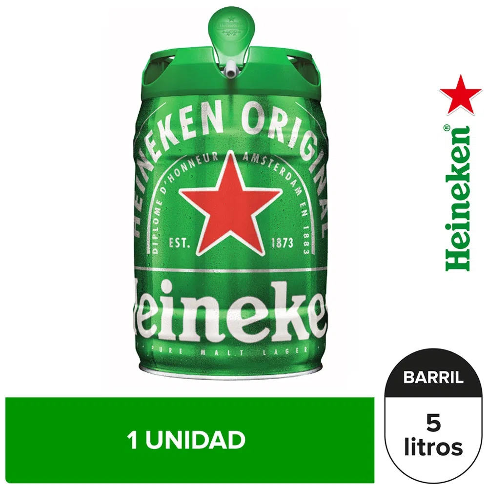 Cerveza Heineken Barril 5lt