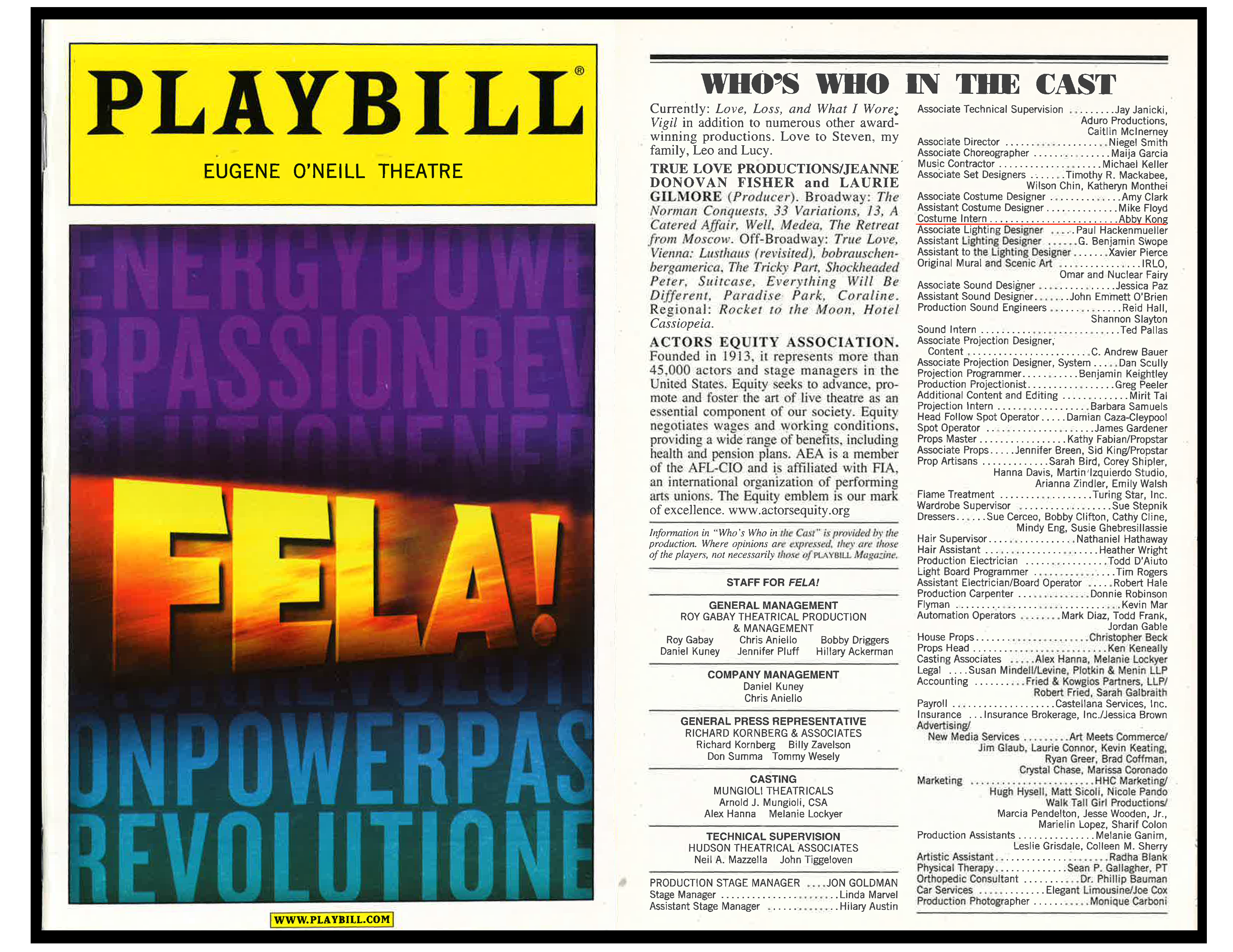 Playbill with credits