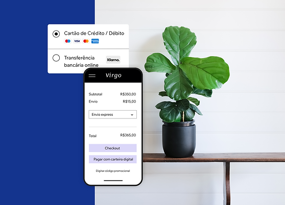 Pagamentos online seguros no celular em uma loja virtual Wix