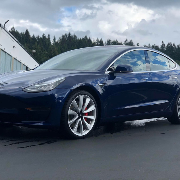 Blue Tesla with Ceramic Pro
