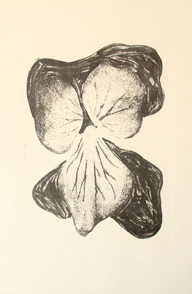 An abstract work inspired by violets.