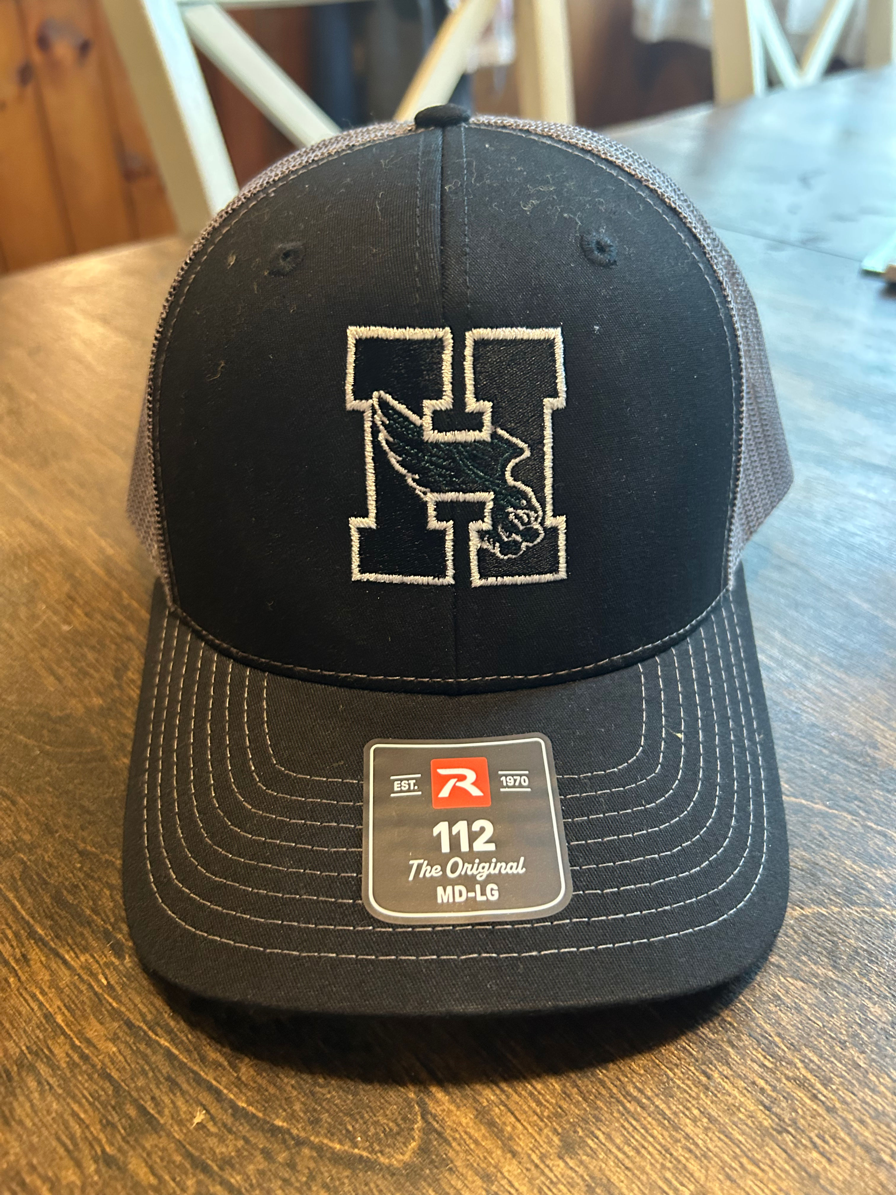 Charcoal/black Richardson snapback trucker hat (adult size only)
