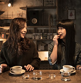 Japanese Girls Having Tea