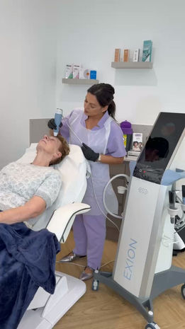 Miss Sinha using our BTL Exion device to treat a patient with RF Microneedling at our Aesthetics Clinic in Taunton, Somerset