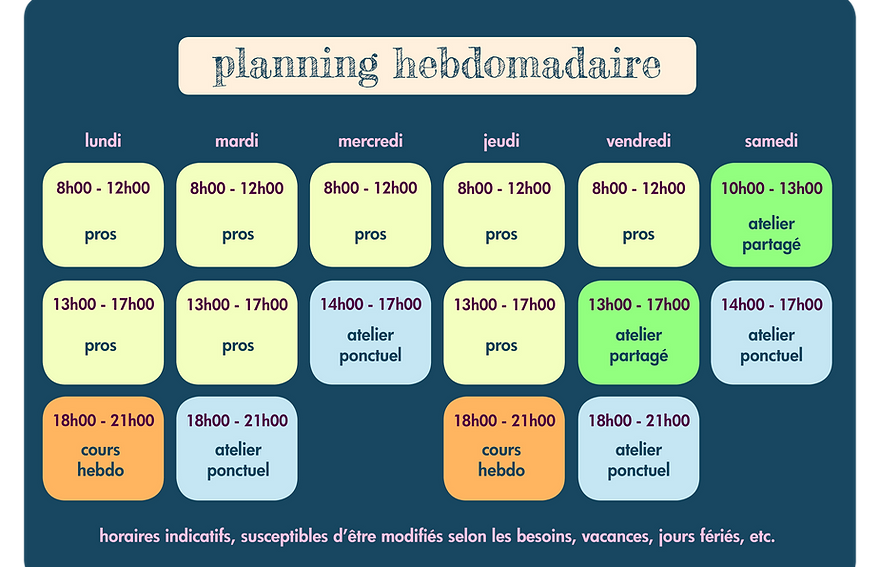 Planning hebdomadaire