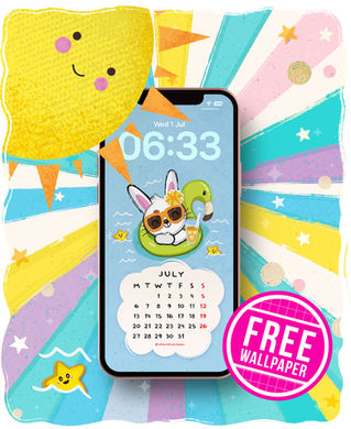 July's FREE Calendar Phone Wallpaper!