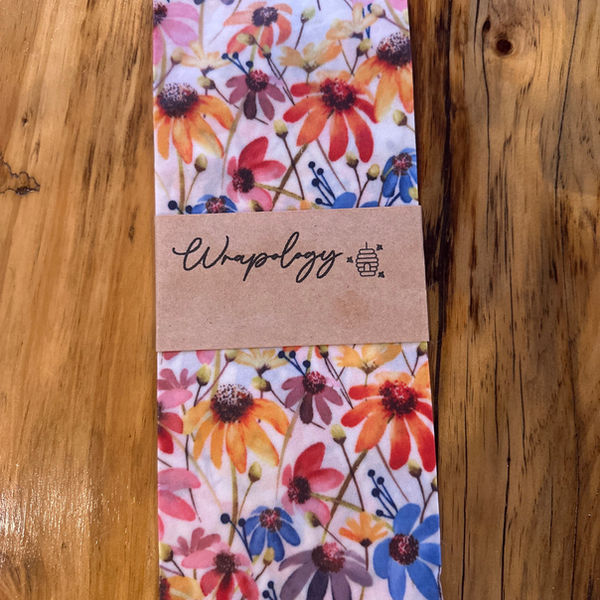 15 inch round beeswax wrap covering a pie