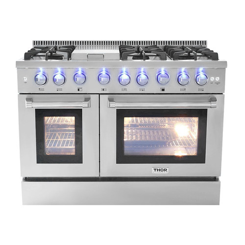 Thor Kitchen 48" 6 Burner Gas Range With Double Oven Royal Genesis Corp