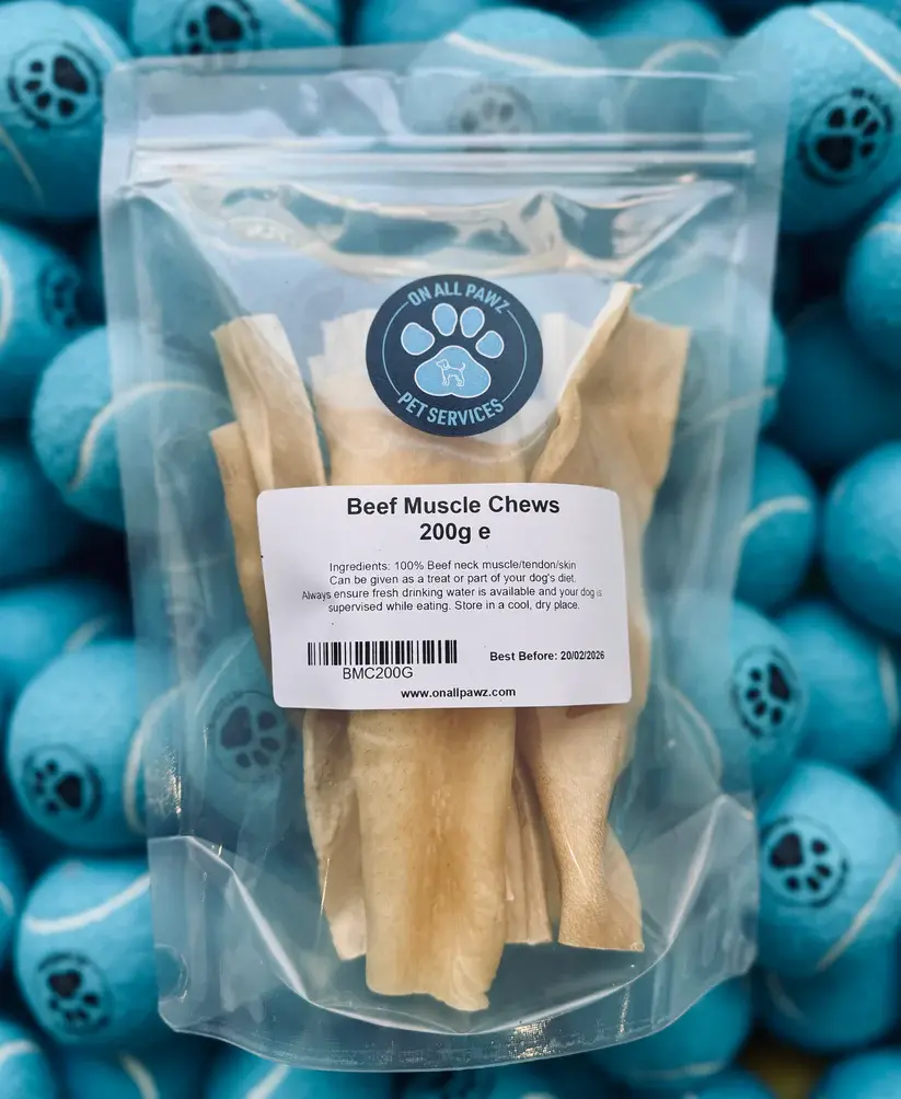 Beef Muscle Pieces Dog Chews 200g | 100% Natural, Long-Lasting Treats
