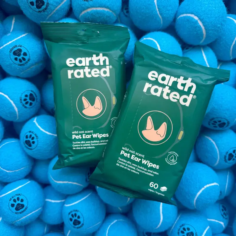 Earth Rated Dog Ear 60 Wipes | Aloe Vera Ear Cleaner for Dogs – Hypoallergenic
