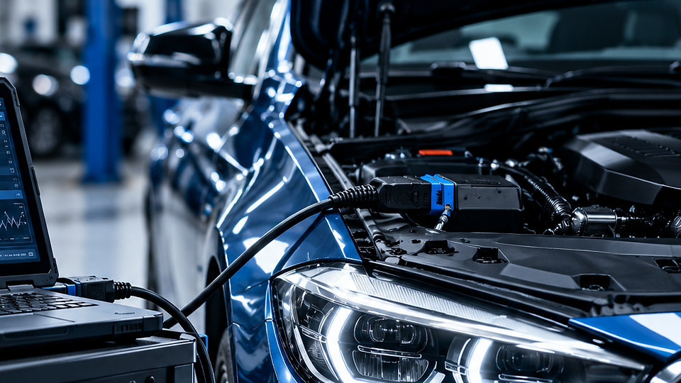 Testing a car’s systems in the workshop