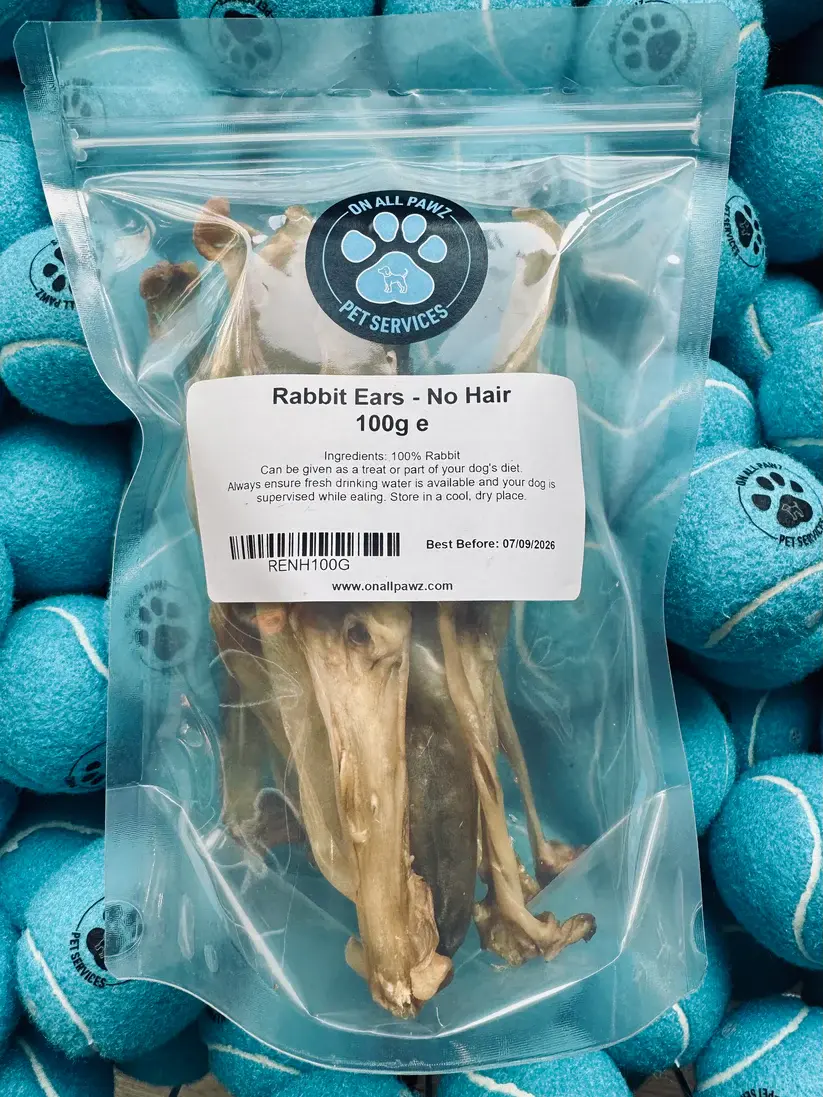Rabbit Ears Dog Chews 100g | Natural, Low-Odour, Protein-Rich Treats