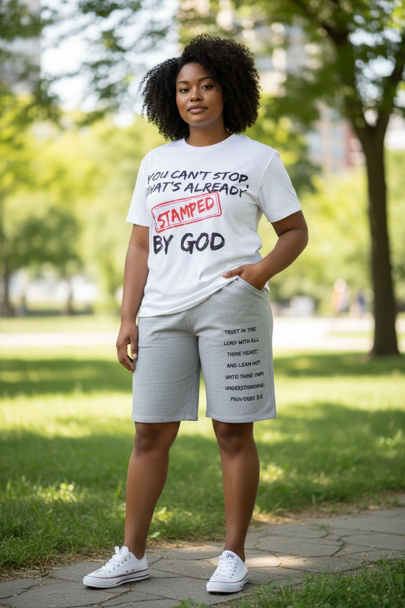 Thumbnail: White and Grey Shorts Set