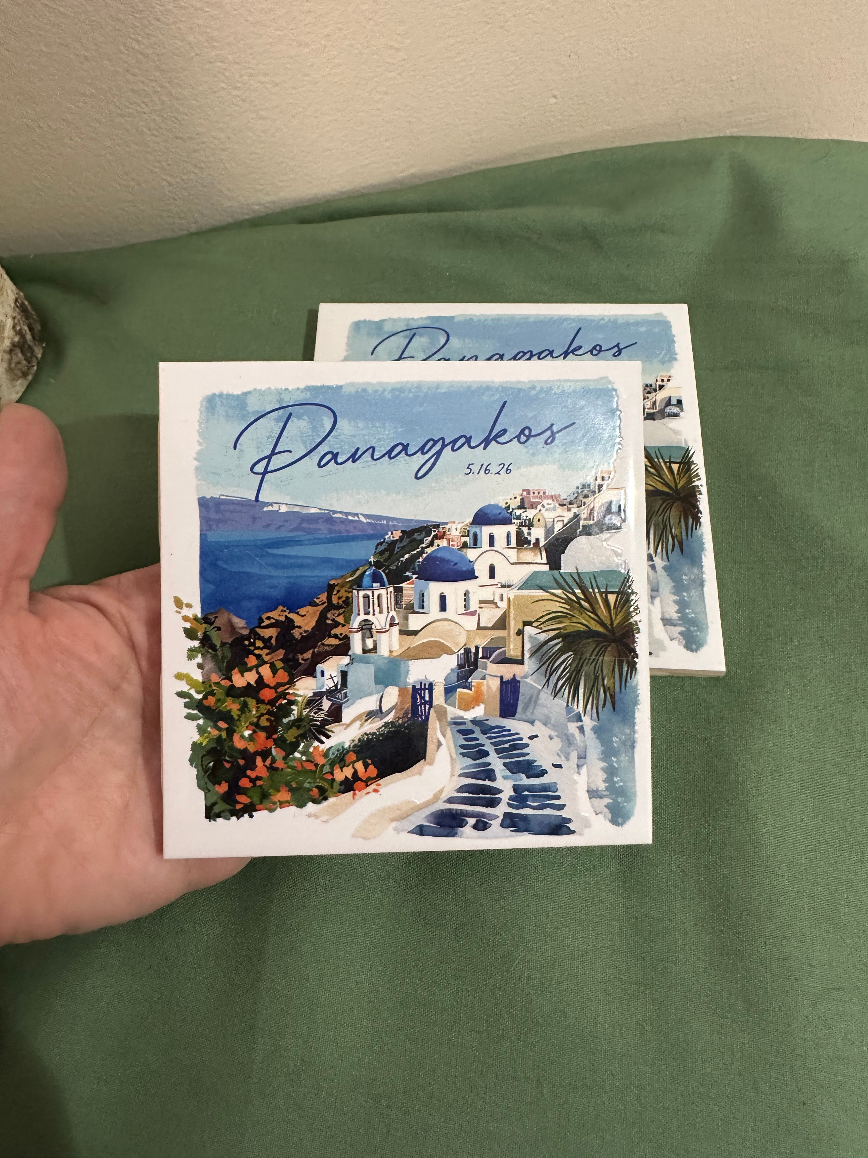 Greece Scenery Tile Coaster
