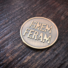 challenge coin, ignem feram coin, ignem feram challenge coin, carry the flame,