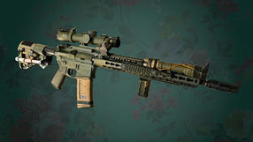 custom ar15 with BCM 14.5 enhanced lightweight BFH upper, OD green, offset Trijicon RMR red dot, Leupold optic, surefire scout light, unity tactical mod button lite, hrf pressure pad shroud, strike industries ultimate dust cover, radian safety, larue MBT 2S trigger, railscales karve, stock sock. bcm accessories, ar15 accessories