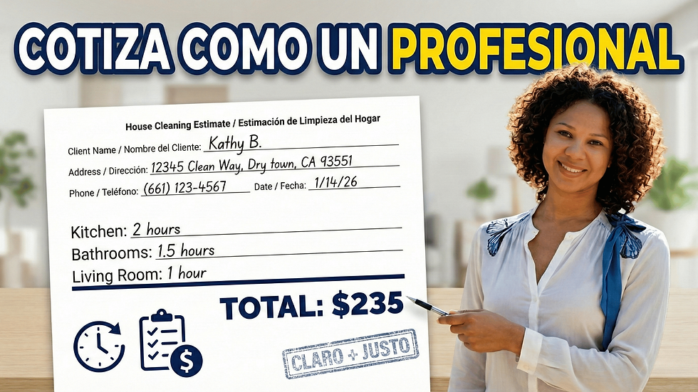 Cómo poner precio a un trabajo de limpieza de casa usando matemáticas reales (sistema de presupuesto por habitación)